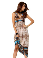 Back Crochet Flower Pattern Boho Tribal Print Floral Striped Bohemian Summer Longuette For Vacation Women Long Maxi Dress Beach