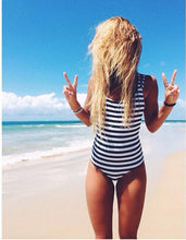 Backless Jumpsuit Sexy Cross Bandage Halter Women Bodysuit Striped Summer Beachwear Padded Sexy Rompers#121