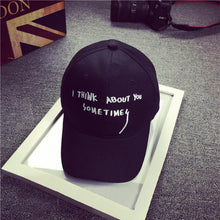 Baseball Cap Boys Girls I Think About You Sometimes Letter Embroidery Snapback Hip Hop Flat Hat #2132