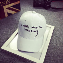 Baseball Cap Boys Girls I Think About You Sometimes Letter Embroidery Snapback Hip Hop Flat Hat #2132
