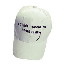 Baseball Cap Boys Girls I Think About You Sometimes Letter Embroidery Snapback Hip Hop Flat Hat #2132