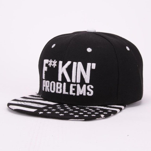 Baseball Caps Outdoor Hat F**K IN PROBLEMS Letter Embroidery Breathable Cotton Sun Shade Cap #2415