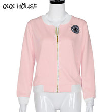 Baseball Jacket Women Pink Coats Solid Zipper Chaqueta 2016 Autumn Fashion Wear Basic Campera Mujer#C817
