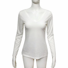 Basic T-Shirt Women V-Neck Long Sleeve Casual Shirt Autunb Spring Solid Slim Shirt Top Camiseta Femenina#112