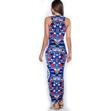 Beach Bodycon O-neck Sheath Dress Women Sexy Ankle-Length Vestidos Sleeveless Plus Size Print Dresses 70228
