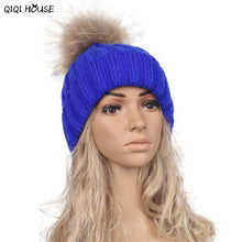 Beanie Women Winter Hats Warm Crochet Soft Kintted Wool Women Hat Out Door Fur Pompom Gorros Mujer Invierno#C103