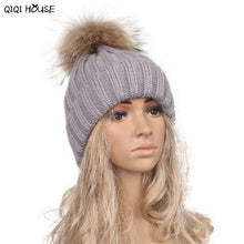Beanie Women Winter Hats Warm Crochet Soft Kintted Wool Women Hat Out Door Fur Pompom Gorros Mujer Invierno#C103