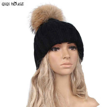 Beanie Women Winter Hats Warm Crochet Soft Kintted Wool Women Hat Out Door Fur Pompom Gorros Mujer Invierno#C103