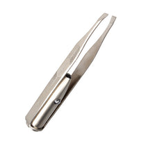 Beauty Curved Edge Eyebrow Hair Scissor Steel Cutter + LED Light Tweezer Make Up Tool Hot Sale