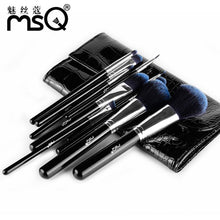 Best Price! Advanced Artificial Fiber Blue Classic Cosmetic Brush Set Cosmetic Brush Bag Beauty trucco Anne