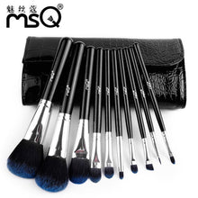 Best Price! Advanced Artificial Fiber Blue Classic Cosmetic Brush Set Cosmetic Brush Bag Beauty trucco Anne
