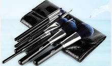 Best Price! Advanced Artificial Fiber Blue Classic Cosmetic Brush Set Cosmetic Brush Bag Beauty trucco Anne