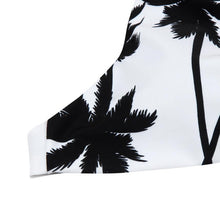 Bikinis Women Bandage Crop Top Printing Beach Coconut Tree Backless Halter Top Strappy Bralette Short Bustier Top#B721