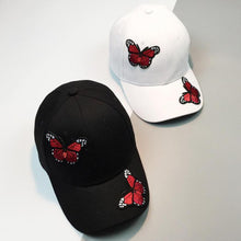 Black White Embroidery Butterfly Snapback Cap 2017 New Fashion Cotton Adjustable Baseball Cap High quality Gorras Bone #01