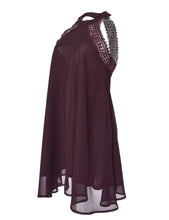 Blooming Jelly Hollow Out Open Back Dress Patchwork A -Line Chiffon Dress Mini Dress