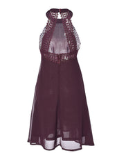 Blooming Jelly Hollow Out Open Back Dress Patchwork A -Line Chiffon Dress Mini Dress