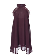 Blooming Jelly Hollow Out Open Back Dress Patchwork A -Line Chiffon Dress Mini Dress