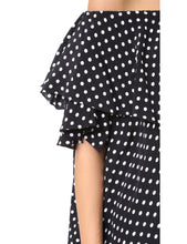 Blooming Jelly Ruffle Black Blouse Polka Dot Blouse Off Shoulder Top Women Tops And Blouses 2017 New Fashion