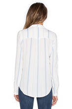 Blue Stripe White Shirt Front Lace Up Tie Up Pocket Sheer See Through Long Sleeve Blouse 2016 Fashion Sexy Ladies Office Shirts