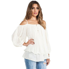 Blusa Chiffon Spaghetti Strap Off Shoulder Casual Blouse Camisa Social Feminina Crop Top Women Clothing#C805