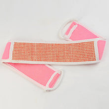 Body Skin Health Clean Exfoliating Flax Back Strap Sponge Bath Spa Scrubber