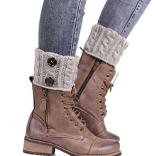 Boot Socks Ladies Socks Winter Knitted Warm Boot Cover Socks Solid Button Meias Mulheres Coturno Feminino#A127