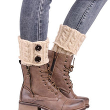 Boot Socks Ladies Socks Winter Knitted Warm Boot Cover Socks Solid Button Meias Mulheres Coturno Feminino#A127