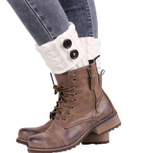 Boot Socks Ladies Socks Winter Knitted Warm Boot Cover Socks Solid Button Meias Mulheres Coturno Feminino#A127