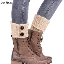 Boot Socks Ladies Socks Winter Knitted Warm Boot Cover Socks Solid Button Meias Mulheres Coturno Feminino#A127