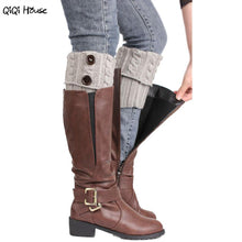 Boot Socks Ladies Socks Winter Knitted Warm Boot Cover Socks Solid Button Meias Mulheres Coturno Feminino#A127