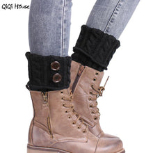 Boot Socks Ladies Socks Winter Knitted Warm Boot Cover Socks Solid Button Meias Mulheres Coturno Feminino#A127