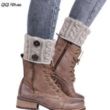 Boot Socks Ladies Socks Winter Knitted Warm Boot Cover Socks Solid Button Meias Mulheres Coturno Feminino#A127