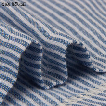 Both Sides Wear Tops Blue Striped Blouse Youth Girls Long Sleeve Clothes Women Blusas Feminina#B908