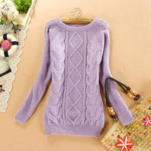 Brand New Autumn Winter Female Mohair Sweater Plus Size Knitted Long Sleeve O-neck Pullovers Hot Sale 70077