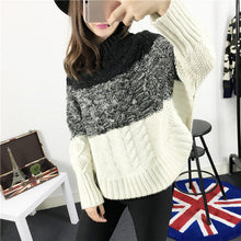 Brand New Autumn Winter Patchwork Female Sweater Plus Size Thin Knitted Long Batwing Sleeve O-neck Pullovers Hot Sale 71783