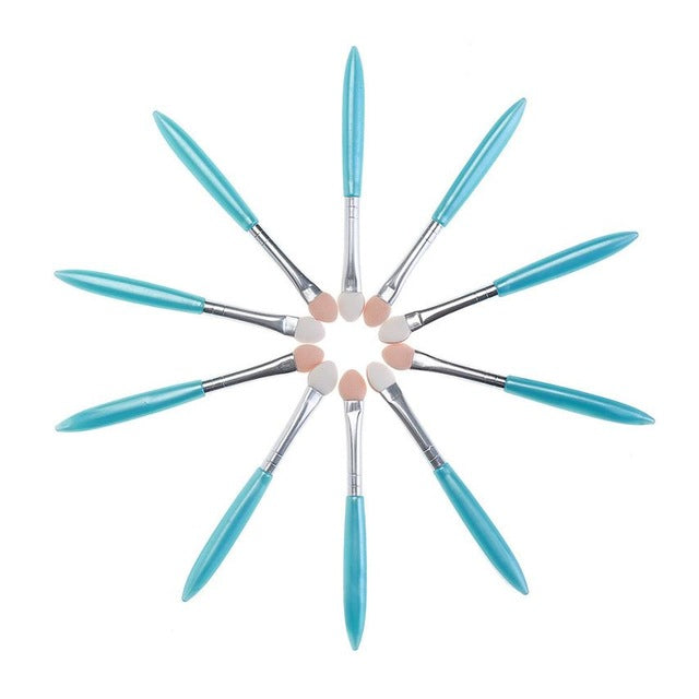Brand New & High quality 10Pcs Makeup Eye Shadow Eyeliner Brush Sponge Applicator Tool Makeup Tool Anne