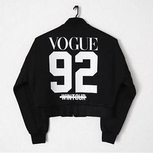 Brand New Streetwear Zip-up Sweatshirts Long Sleeve Plus Size Stand Letter Vogue 92 Coat With Zipper 70097