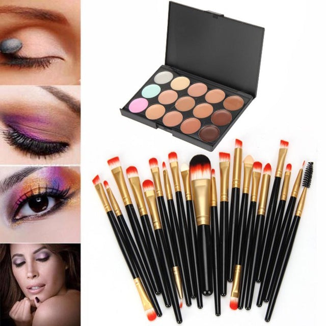 Brand new in black palette box 15 Colors Contour Face Cream Makeup Concealer Palette Professional + 20 BRUSH Anne