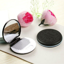 Briloom Cute Chocolate Cookie Shaped Design Makeup Mirror with 1 Comb