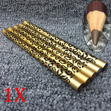 Brown Eyebrow Pencil Two Sides With Brush Leopard Design Metal Casing