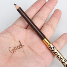 Brown Eyebrow Pencil Two Sides With Brush Leopard Design Metal Casing