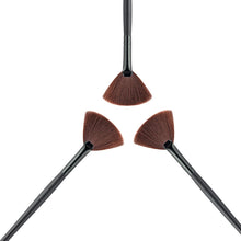 Brush Fan Shaped Black Wooden Handle Synthetic Hair Makeup Cosmetic Brushes Beauty Tool