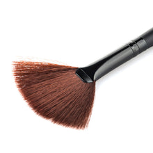 Brush Fan Shaped Black Wooden Handle Synthetic Hair Makeup Cosmetic Brushes Beauty Tool