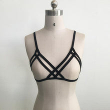 Bustier Crop Top Bandage Bra Strappy Hollow Out Bra Bustier Crop Top Women Alluring Harness Bra Elastic Cage Ropa Mujer#B728