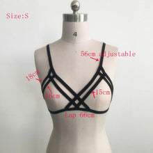 Bustier Crop Top Bandage Bra Strappy Hollow Out Bra Bustier Crop Top Women Alluring Harness Bra Elastic Cage Ropa Mujer#B728