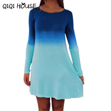 Casual Dress Gradient Candy Color Long Sleeve Loose Dress Autumn Basic Shirtwear Vestidos Casuales De Mujer#C822