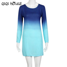 Casual Dress Gradient Candy Color Long Sleeve Loose Dress Autumn Basic Shirtwear Vestidos Casuales De Mujer#C822