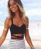 Casual Short Tank Top Cross Backless Strapless Top Sleeveless Tank Bustier Bra Tank Roupas Feminina#A927