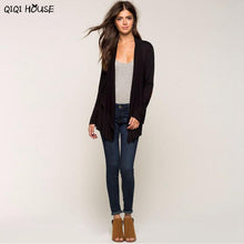 Chaqueta Mujer Irregular Women Black Long Sleeve Cardigan Cotton Outwear Autumn Coats Abrigos De Mujer3C930