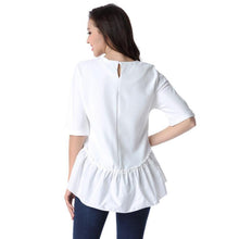 Chiffon Blouse Elegant Ruffles Half Sleeve White Women Blouse Autumn Spring Women Clothes Blusa Renda#112
